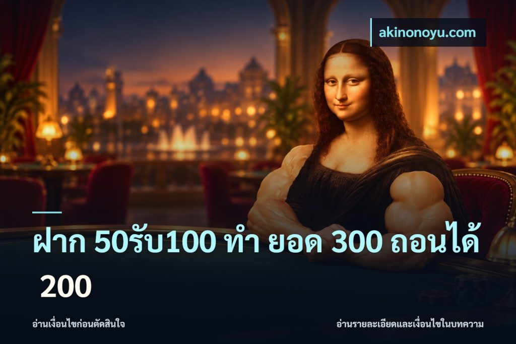 ฝาก 50รับ100 ทํา ยอด 300 ถอนได้ 200