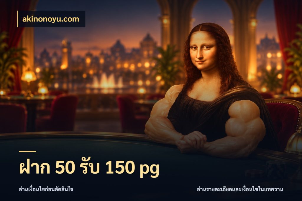 ฝาก 50 รับ 150 pg โปรยอดรับที่สายเกมสนใจ สไตล์ akinonoyu.com