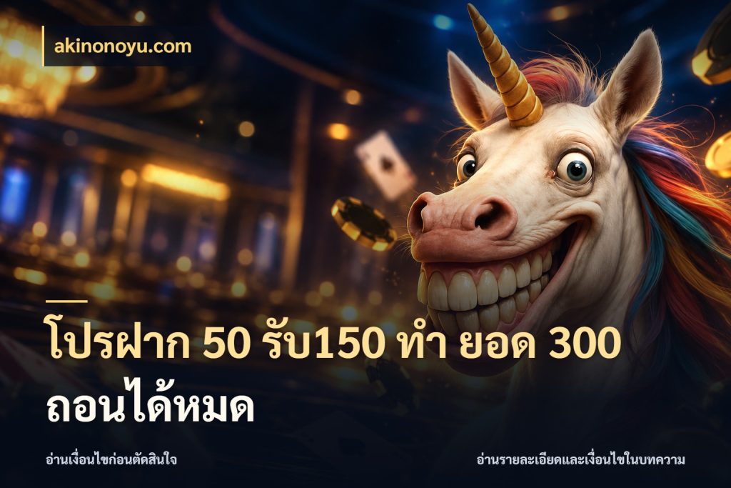 โปรฝาก 50 รับ150 ทํา ยอด 300 ถอนได้หมด รูปแบบโบนัสกับสิทธิ์ของสายเกม กับ akinonoyu.com