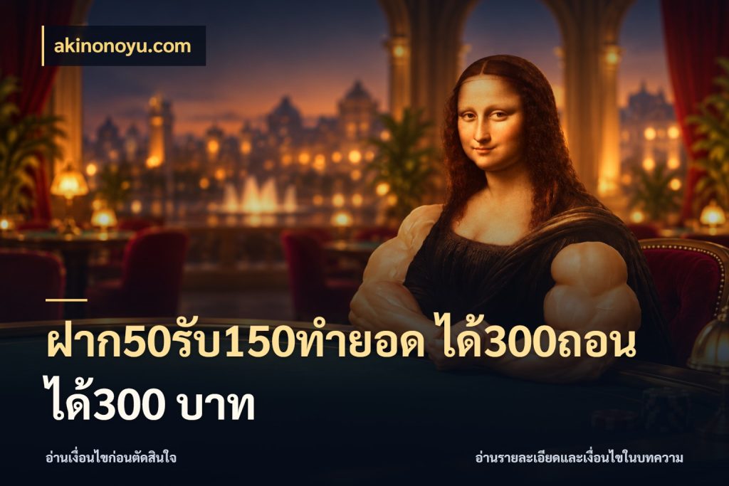 ฝาก50รับ150ทํายอด ได้300ถอนได้300 บาท akinonoyu.com โปรยอดรับที่สายเกมสนใจ