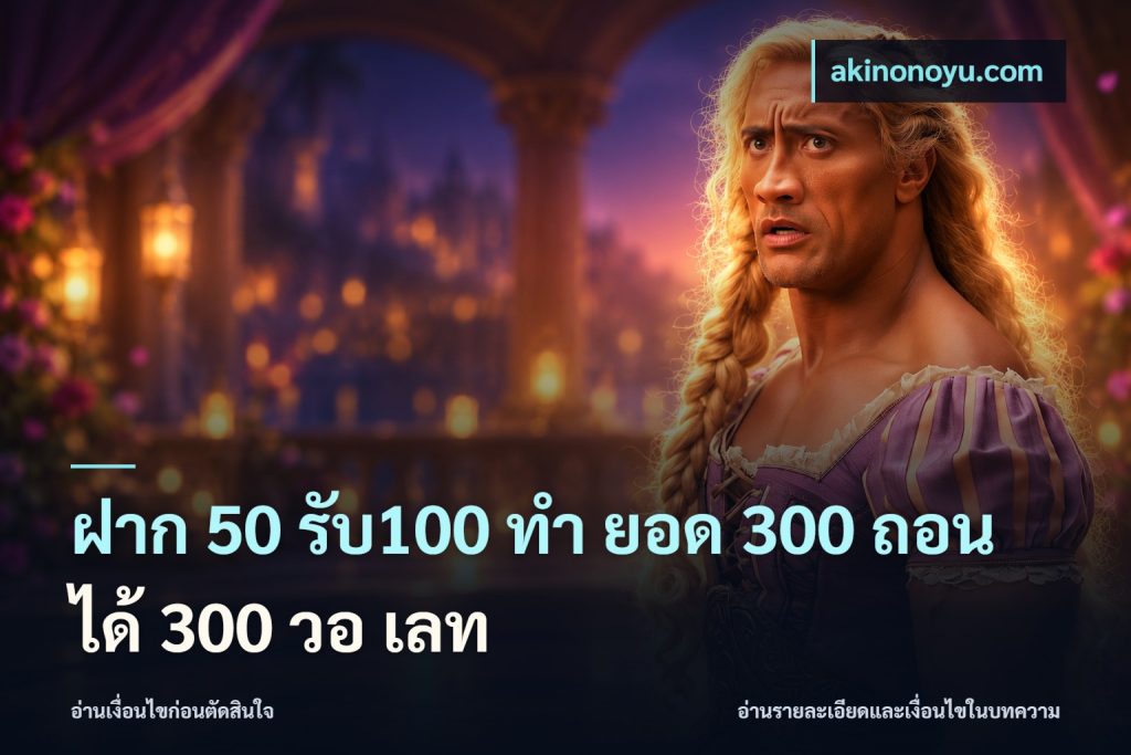 ฝาก 50 รับ100 ทํา ยอด 300 ถอนได้ 300 วอ เลท