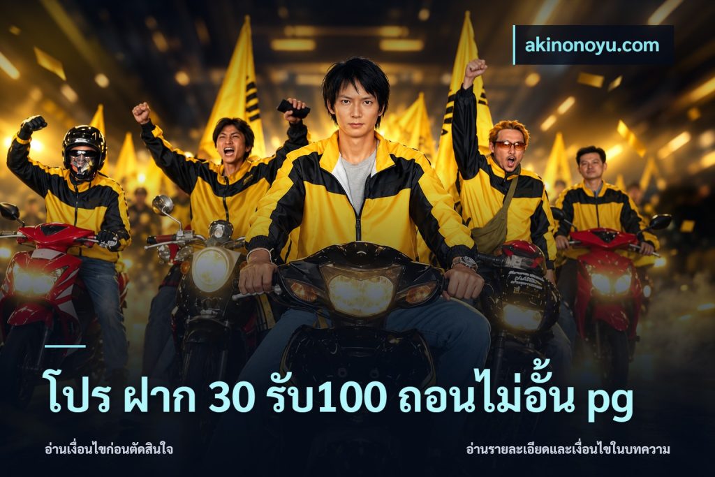 โปร ฝาก 30 รับ100 ถอนไม่อั้น pg