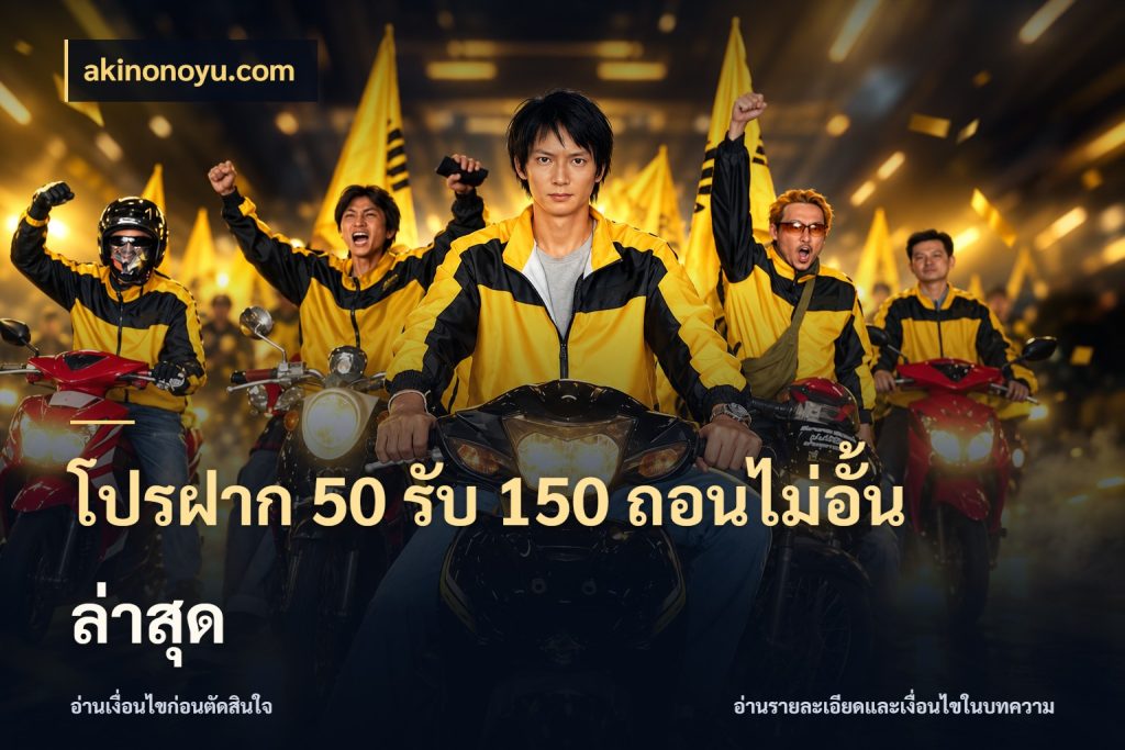 โปรฝาก 50 รับ 150 ถอนไม่อั้น ล่าสุด โปรกับเกมที่ชอบเลือกให้ตรงสไตล์ สไตล์ akinonoyu.com