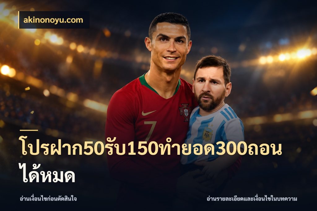 โปรฝาก50รับ150ทํายอด300ถอนได้หมด จับประเด็นยอดรับก่อนเลือกความสนุก ในมุม akinonoyu.com