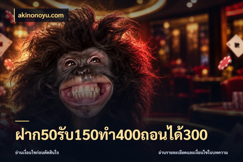 ฝาก50รับ150ทํา400ถอนได้300 โปรยอดรับที่สายเกมสนใจ กับ akinonoyu.com