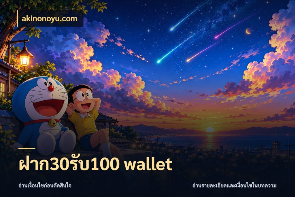 ฝาก30รับ100 wallet ยอดฝากและยอดรับในมุมของคนชอบลุ้น กับ akinonoyu.com