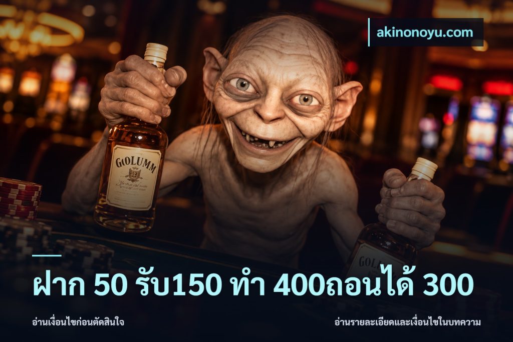 ฝาก 50 รับ150 ทํา 400ถอนได้ 300